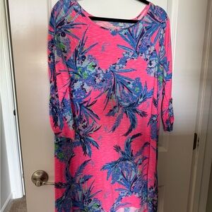 Lilly Pulitzer Vibrant Pink and Blue Swing Dress